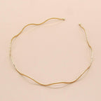 Fashion Chic Metal Wave Invisible Headband Gold Thin Hair Hoop For Women Girls Wild Headwear Hair Styling Tool Gorgeous Hair Accessories For Women Stevvex