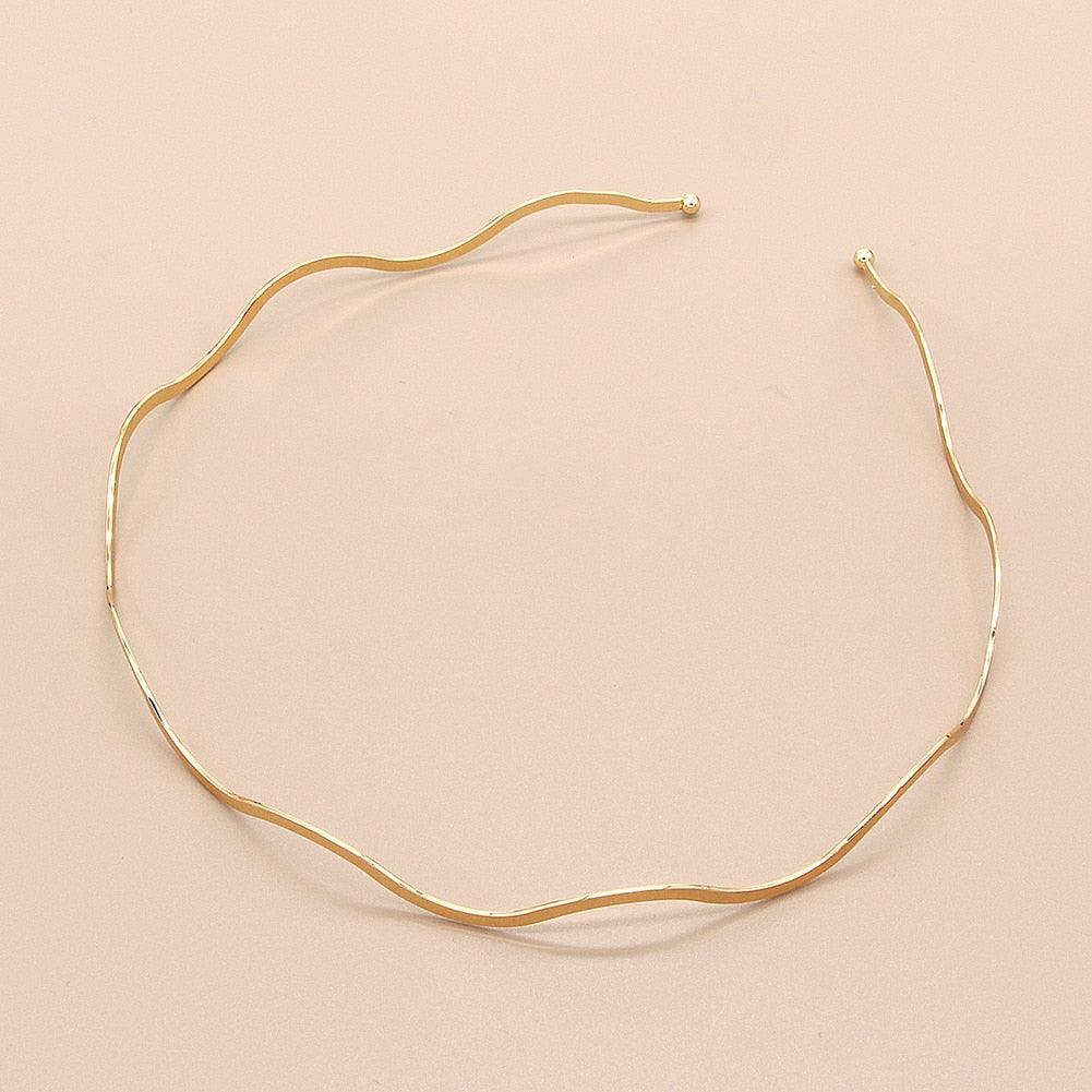Fashion Chic Metal Wave Invisible Headband Gold Thin Hair Hoop For Women Girls Wild Headwear Hair Styling Tool Gorgeous Hair Accessories For Women Stevvex