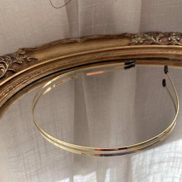 Fashion Chic Metal Wave Invisible Headband Gold Thin Hair Hoop For Women Girls Wild Headwear Hair Styling Tool Gorgeous Hair Accessories For Women Stevvex