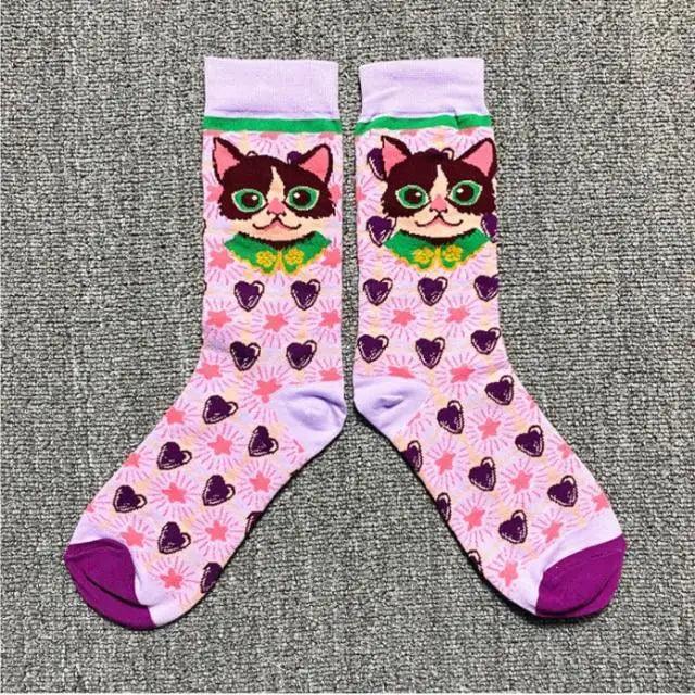 Fashion Colorful Print Socks Women Mushroom Spring Woman Socks Cotton Socks For Women Cotton Men's and Women's Printed Funky Socks - Unisex Mid Crew Length Breathable Pure Cotton Super Soft Quirky Prints Socks Stevvex