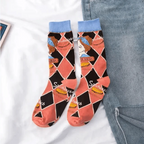 Fashion Colorful Print Socks Women Mushroom Spring Woman Socks Cotton Socks For Women Cotton Men's and Women's Printed Funky Socks - Unisex Mid Crew Length Breathable Pure Cotton Super Soft Quirky Prints Socks Stevvex