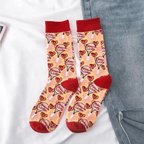 Fashion Colorful Print Socks Women Mushroom Spring Woman Socks Cotton Socks For Women Cotton Men's and Women's Printed Funky Socks - Unisex Mid Crew Length Breathable Pure Cotton Super Soft Quirky Prints Socks Stevvex