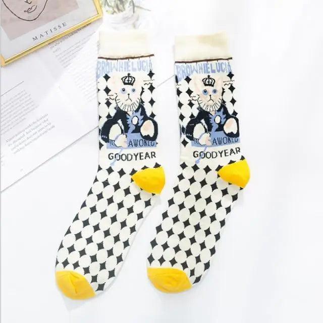 Fashion Colorful Print Socks Women Mushroom Spring Woman Socks Cotton Socks For Women Cotton Men's and Women's Printed Funky Socks - Unisex Mid Crew Length Breathable Pure Cotton Super Soft Quirky Prints Socks Stevvex