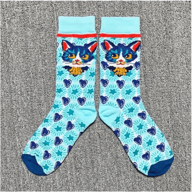Fashion Colorful Print Socks Women Mushroom Spring Woman Socks Cotton Socks For Women Cotton Men's and Women's Printed Funky Socks - Unisex Mid Crew Length Breathable Pure Cotton Super Soft Quirky Prints Socks Stevvex