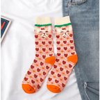 Fashion Colorful Print Socks Women Mushroom Spring Woman Socks Cotton Socks For Women Cotton Men's and Women's Printed Funky Socks - Unisex Mid Crew Length Breathable Pure Cotton Super Soft Quirky Prints Socks Stevvex