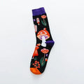Fashion Colorful Print Socks Women Mushroom Spring Woman Socks Cotton Socks For Women Cotton Men's and Women's Printed Funky Socks - Unisex Mid Crew Length Breathable Pure Cotton Super Soft Quirky Prints Socks Stevvex