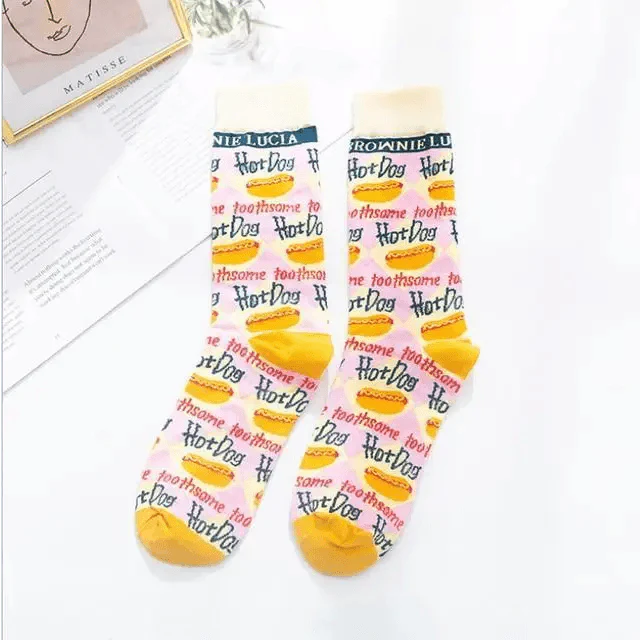 Fashion Colorful Print Socks Women Mushroom Spring Woman Socks Cotton Socks For Women Cotton Men's and Women's Printed Funky Socks - Unisex Mid Crew Length Breathable Pure Cotton Super Soft Quirky Prints Socks Stevvex