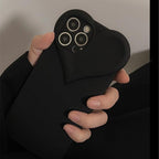 Fashion Cool Black Love Heart Phone Case For iPhone 14 13 Pro Max 12 11 XR XS Dustproof Soft Shockproof Back Cover  Luxury Soft Back Cover Raised Full Camera Protection Bumper Silicone Shockproof Phone Case