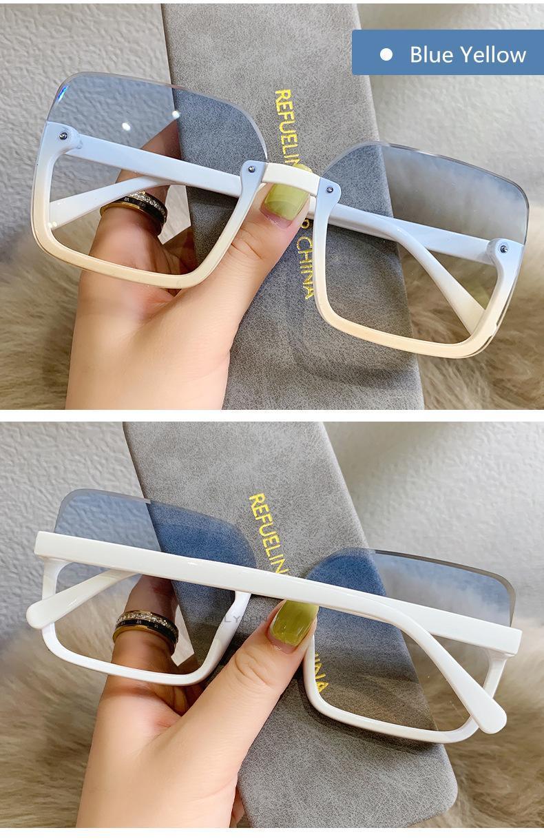 Fashion Design Women Square Sunglasses Big Frame Style Oversized Fashionable Sun Glasses For Men Popular Trendy Style Sunglasses UV400 Protection Sun Glasses Stevvex