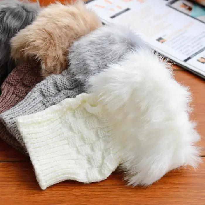 Fashion Fingerless Warm Wool Knitted Classic Fur Half One Size Finger Gloves For Women Cute Soft And Comfortable Trendy Fashion Stretchy Gloves For Women Stevvex