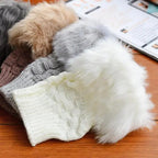 Fashion Fingerless Warm Wool Knitted Classic Fur Half One Size Finger Gloves For Women Cute Soft And Comfortable Trendy Fashion Stretchy Gloves For Women Stevvex