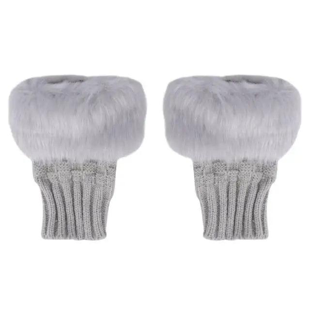 Fashion Fingerless Warm Wool Knitted Classic Fur Half One Size Finger Gloves For Women Cute Soft And Comfortable Trendy Fashion Stretchy Gloves For Women Stevvex