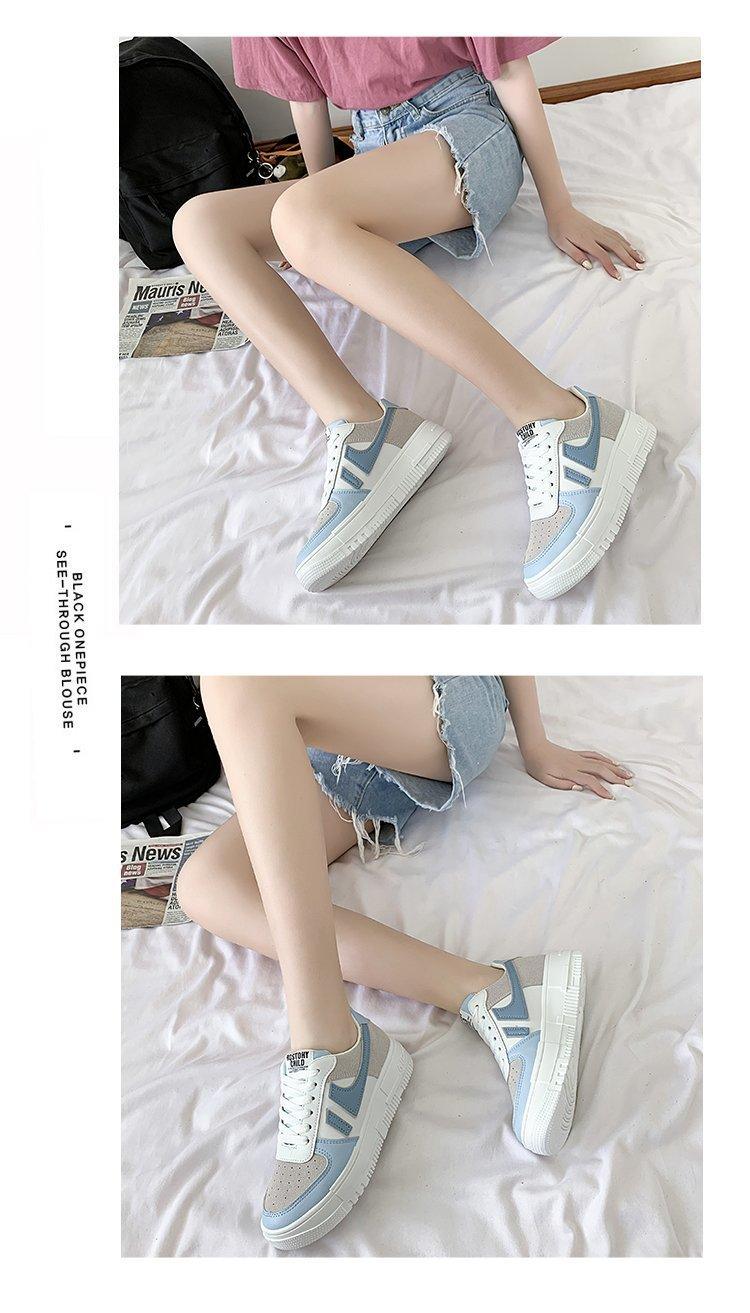 Fashion Flats Womans Sneakers Casual Breathable Vulcanized Shoes Lace Up Woman Comfort Walking White Round Head Platform Casual Sports Cute Fashion Walking School Sneakers Stevvex