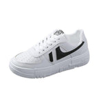 Fashion Flats Womans Sneakers Casual Breathable Vulcanized Shoes Lace Up Woman Comfort Walking White Round Head Platform Casual Sports Cute Fashion Walking School Sneakers Stevvex
