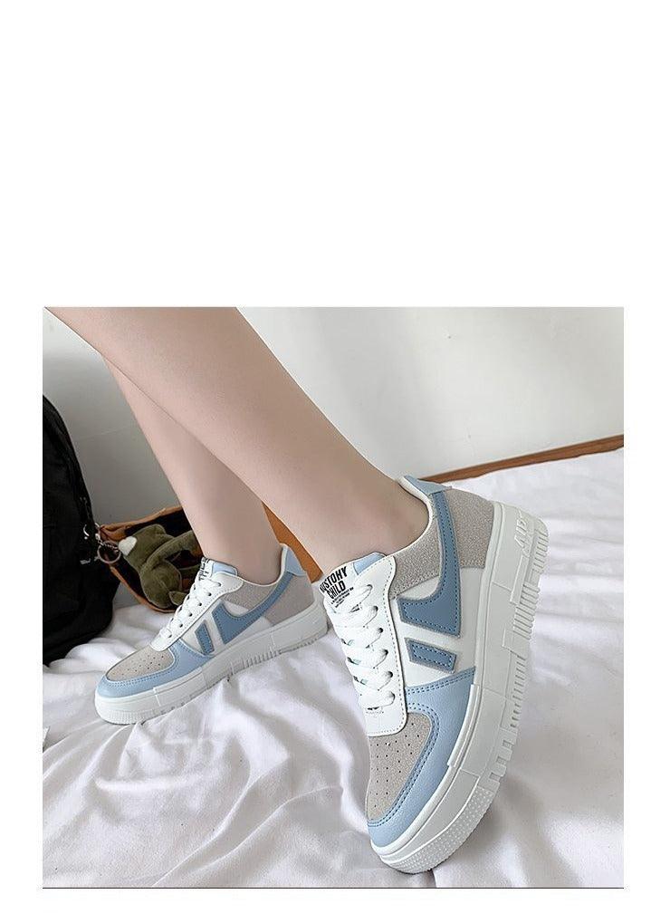 Fashion Flats Womans Sneakers Casual Breathable Vulcanized Shoes Lace Up Woman Comfort Walking White Round Head Platform Casual Sports Cute Fashion Walking School Sneakers Stevvex