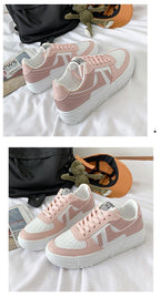 Fashion Flats Womans Sneakers Casual Breathable Vulcanized Shoes Lace Up Woman Comfort Walking White Round Head Platform Casual Sports Cute Fashion Walking School Sneakers Stevvex