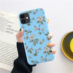 Fashion Flower Phone Case For Iphone 7 8 Plus  Iphone Xr X Xs Silicone Ultra Thin Shockproof Mobile Phone Case With Fashion Pattern Cover Stylish Beautiful Flower Pattern Colored iphone Case Stevvex