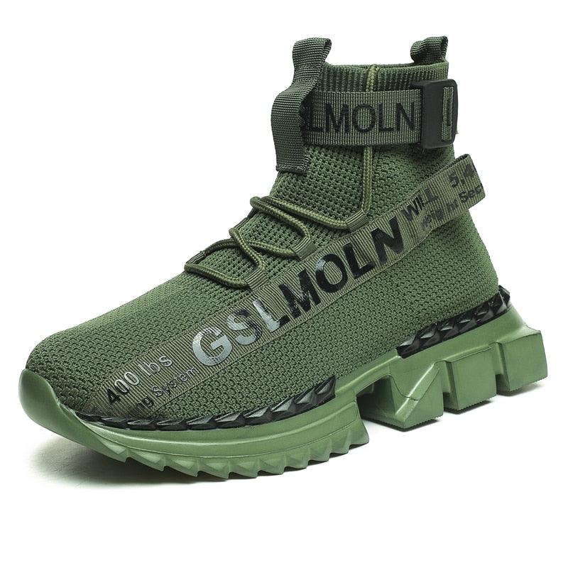 Fashion Flying Woven Sock Mens High Top Sneakers Men Non-slip Shoes Casual Shoes Running Modern Shoes Non Slip Athletic Tennis Walking Type Sneakers Hip Hop Style Stevvex
