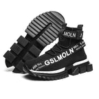 Fashion Flying Woven Sock Mens High Top Sneakers Men Non-slip Shoes Casual Shoes Running Modern Shoes Non Slip Athletic Tennis Walking Type Sneakers Hip Hop Style Stevvex