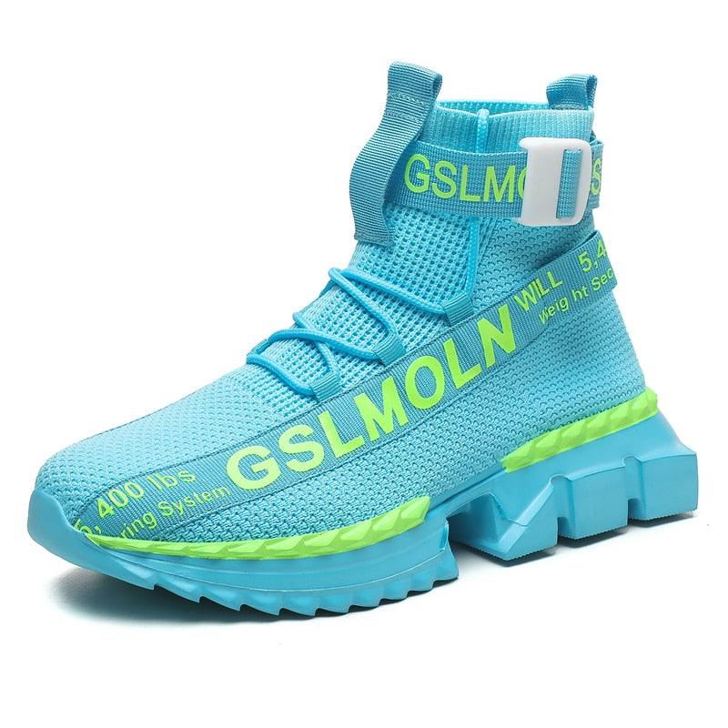 Fashion Flying Woven Sock Mens High Top Sneakers Men Non-slip Shoes Casual Shoes Running Modern Shoes Non Slip Athletic Tennis Walking Type Sneakers Hip Hop Style Stevvex