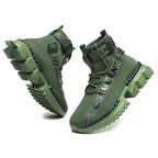 Fashion Flying Woven Sock Mens High Top Sneakers Men Non-slip Shoes Casual Shoes Running Modern Shoes Non Slip Athletic Tennis Walking Type Sneakers Hip Hop Style Stevvex