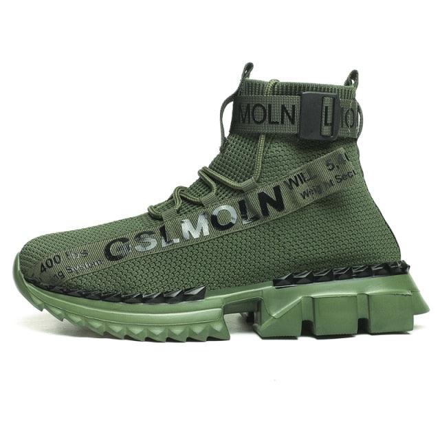 Fashion Flying Woven Sock Mens High Top Sneakers Men Non-slip Shoes Casual Shoes Running Modern Shoes Non Slip Athletic Tennis Walking Type Sneakers Hip Hop Style Stevvex