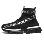 Fashion Flying Woven Sock Mens High Top Sneakers Men Non-slip Shoes Casual Shoes Running Modern Shoes Non Slip Athletic Tennis Walking Type Sneakers Hip Hop Style Stevvex