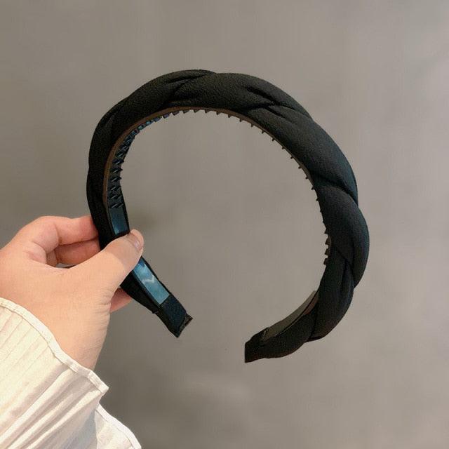 Fashion Hair Band Twist Solid Color Folds Pattern Hair Hoop Headbands Designer Hairband Gorgeous Hair Accessories For Women Stevvex