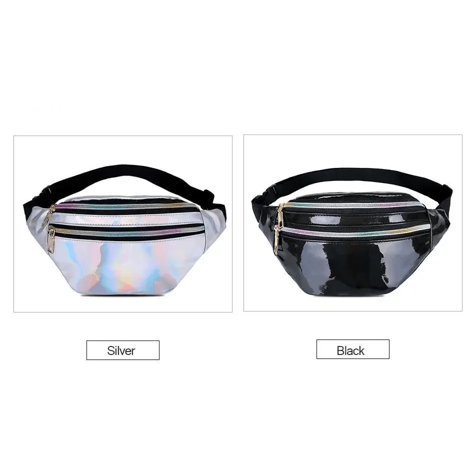 Fashion Holographic Women Waist Bags Modern Fanny Pack Adjustable Belt Bag Excellent Design Waist Packs Chest Phone Pouch Stevvex
