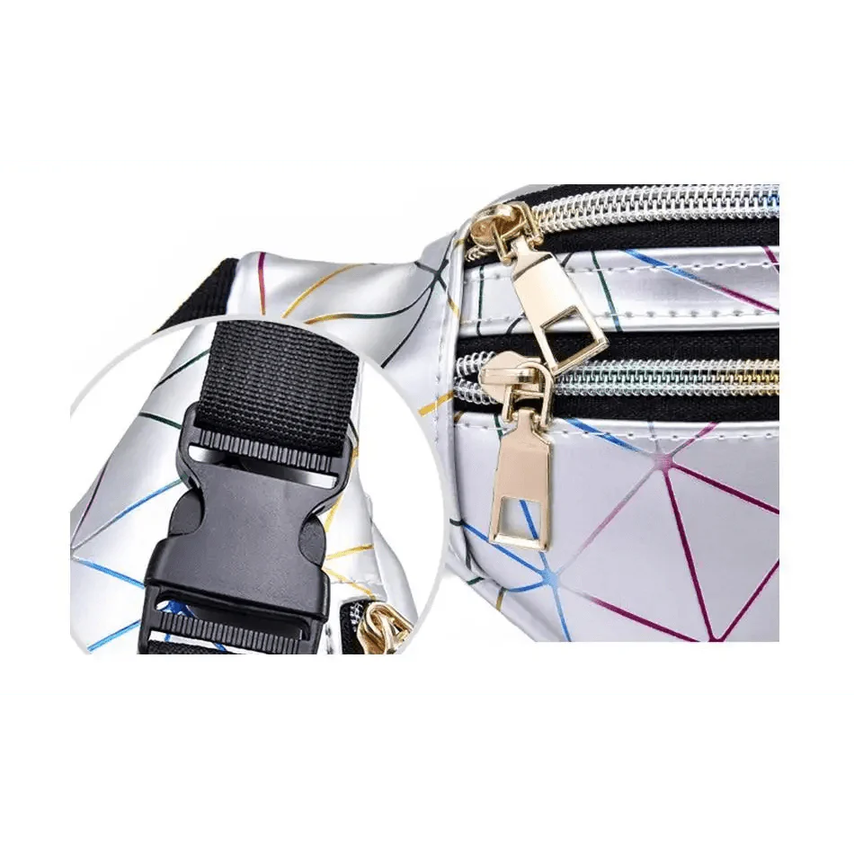 Fashion Holographic Women Waist Bags Modern Fanny Pack Adjustable Belt Bag Excellent Design Waist Packs Chest Phone Pouch Stevvex
