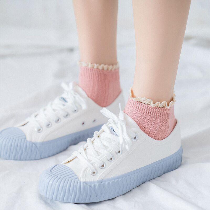 Fashion Lace Ruffled Soft Cotton Female Sock Spring And Summer Cute Socks Sweet Princess Girls Comfortable Breathable Cute Socks For Women Stevvex