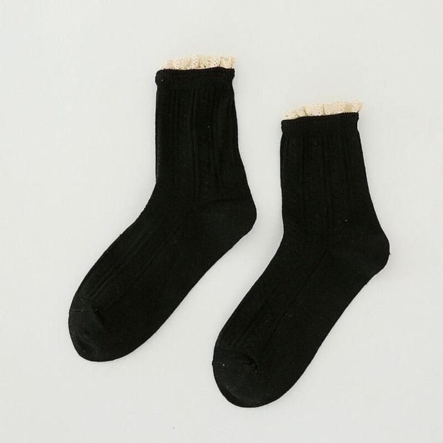 Fashion Lace Ruffled Soft Cotton Female Sock Spring And Summer Cute Socks Sweet Princess Girls Comfortable Breathable Cute Socks For Women Stevvex