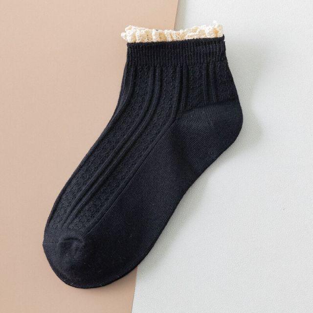 Fashion Lace Ruffled Soft Cotton Female Sock Spring And Summer Cute Socks Sweet Princess Girls Comfortable Breathable Cute Socks For Women Stevvex
