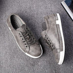 Fashion Leather Mens Shoes Soft High Quality Mens Casual Shoes Flat Footwear Classic Black White Men Fashion Walking Shoes Comfortable Modern Design Stevvex