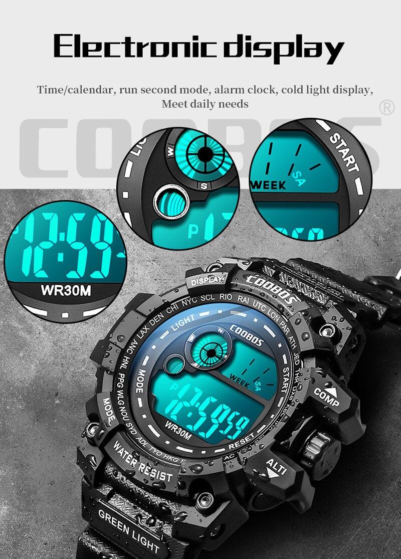 Fashion Luminous Children Watches For Boys Waterproof Electronic Silicone Strap Watch Fashion Sport Led Digital Wrist Watch Kids Sports Watch Waterproof Boys Multi-Function Digital Wristwatch Stevvex