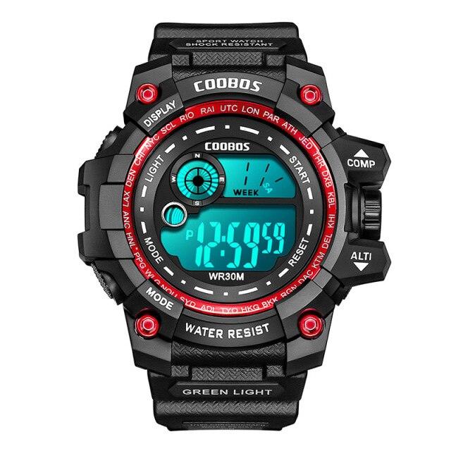 Fashion Luminous Children Watches For Boys Waterproof Electronic Silicone Strap Watch Fashion Sport Led Digital Wrist Watch Kids Sports Watch Waterproof Boys Multi-Function Digital Wristwatch Stevvex