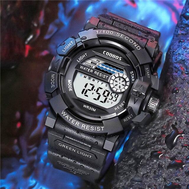 Fashion Luminous Children Watches For Boys Waterproof Electronic Silicone Strap Watch Fashion Sport Led Digital Wrist Watch Kids Sports Watch Waterproof Boys Multi-Function Digital Wristwatch Stevvex