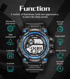 Fashion Luminous Children Watches For Boys Waterproof Electronic Silicone Strap Watch Fashion Sport Led Digital Wrist Watch Kids Sports Watch Waterproof Boys Multi-Function Digital Wristwatch Stevvex
