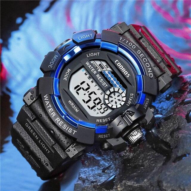 Fashion Luminous Children Watches For Boys Waterproof Electronic Silicone Strap Watch Fashion Sport Led Digital Wrist Watch Kids Sports Watch Waterproof Boys Multi-Function Digital Wristwatch Stevvex