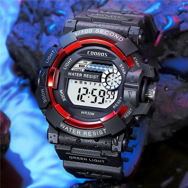 Fashion Luminous Children Watches For Boys Waterproof Electronic Silicone Strap Watch Fashion Sport Led Digital Wrist Watch Kids Sports Watch Waterproof Boys Multi-Function Digital Wristwatch Stevvex