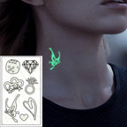 Fashion Luminous Sticker Tattoos Waterproof Temporary Different Luxury Tattoos For Womens Mens Kids