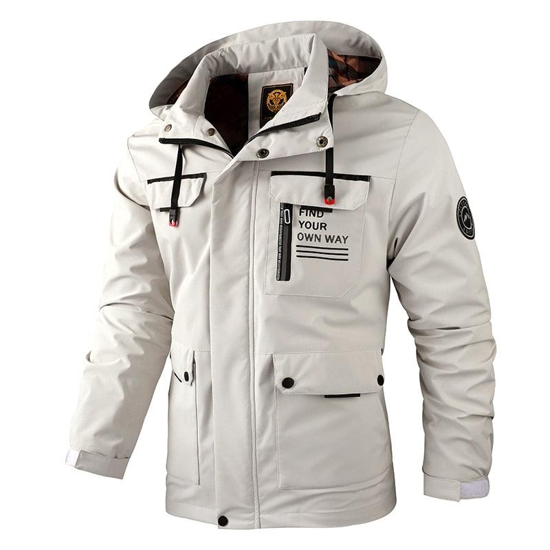 Fashion Men Casual Windbreaker Jacket Hooded Jacket Man Waterproof Outdoor Soft Men's Waterproof Windproof Jackets Breathable Snow Jacket With Hood Modern Winter Clothing Warm Thick Jacket For Outdoor Stevvex