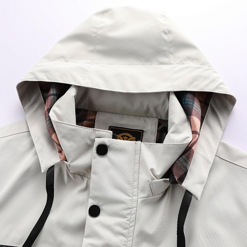 Fashion Men Casual Windbreaker Jacket Hooded Jacket Man Waterproof Outdoor Soft Men's Waterproof Windproof Jackets Breathable Snow Jacket With Hood Modern Winter Clothing Warm Thick Jacket For Outdoor Stevvex