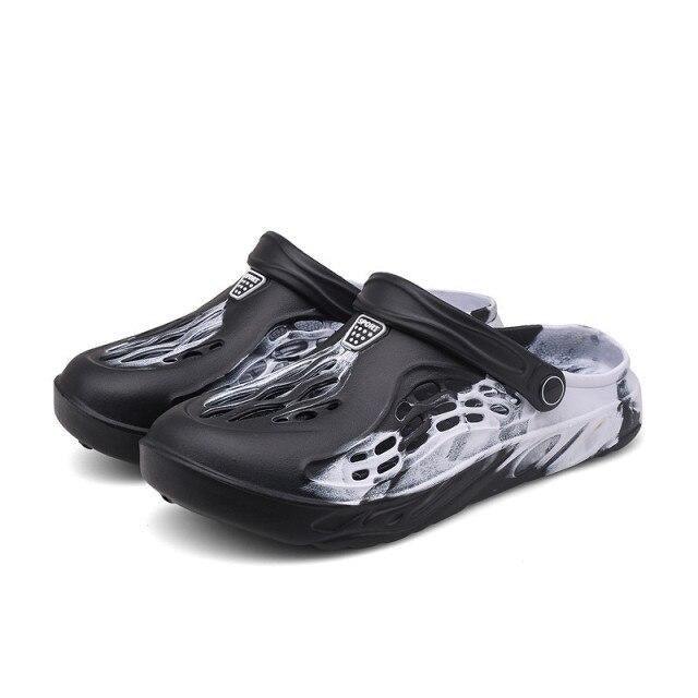 Fashion Men Sandals Summer Hole Rubber Clogs Garden Shoes Beach Flat Slippers Slip On Beach Sandals Lightweight Slippers Water Shoes Stevvex
