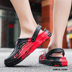 Fashion Men Sandals Summer Hole Rubber Clogs Garden Shoes Beach Flat Slippers Slip On Beach Sandals Lightweight Slippers Water Shoes Stevvex