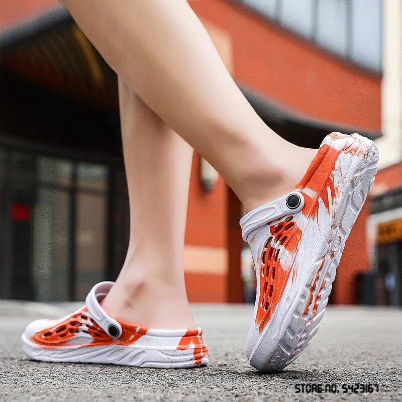 Fashion Men Sandals Summer Hole Rubber Clogs Garden Shoes Beach Flat Slippers Slip On Beach Sandals Lightweight Slippers Water Shoes Stevvex