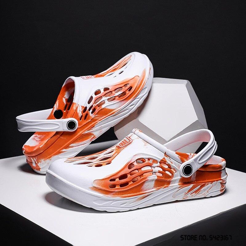 Fashion Men Sandals Summer Hole Rubber Clogs Garden Shoes Beach Flat Slippers Slip On Beach Sandals Lightweight Slippers Water Shoes Stevvex