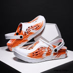 Fashion Men Sandals Summer Hole Rubber Clogs Garden Shoes Beach Flat Slippers Slip On Beach Sandals Lightweight Slippers Water Shoes Stevvex