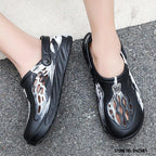 Fashion Men Sandals Summer Hole Rubber Clogs Garden Shoes Beach Flat Slippers Slip On Beach Sandals Lightweight Slippers Water Shoes Stevvex