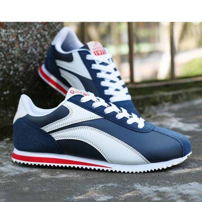 Fashion Men Sport Breathable Running Sneakers Casual Breathable Walking Shoes Sport Athletic Blue White Sneakers Gym Tennis Slip On Walking Outdoor Workout Sneakers Stevvex